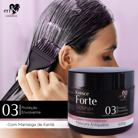 03 - Máscara Antiquebra Kresce Forte Biotina+ Ácido Hialurônico