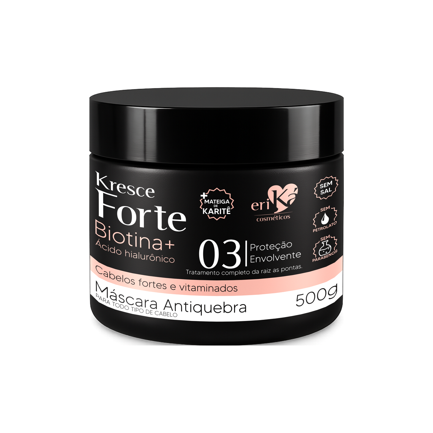 03 - Máscara Antiquebra Kresce Forte Biotina+ Ácido Hialurônico