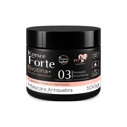 03 - Máscara Antiquebra Kresce Forte Biotina+ Ácido Hialurônico
