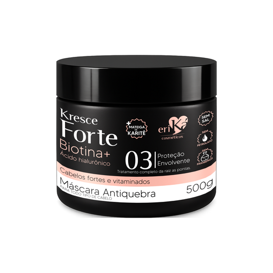 03 - Máscara Antiquebra Kresce Forte Biotina+ Ácido Hialurônico