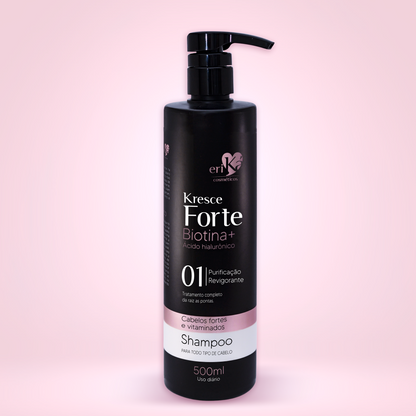 01 - Shampoo Kresce Forte Biotina+ Ácido Hialurônico